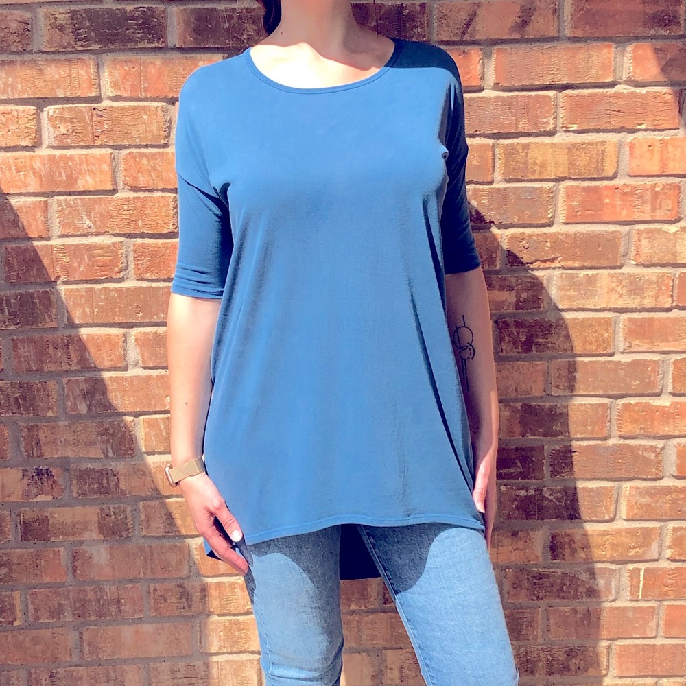 LulaRoe Dusty Blue Tunic - SMALL